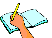 animated hand writing in book